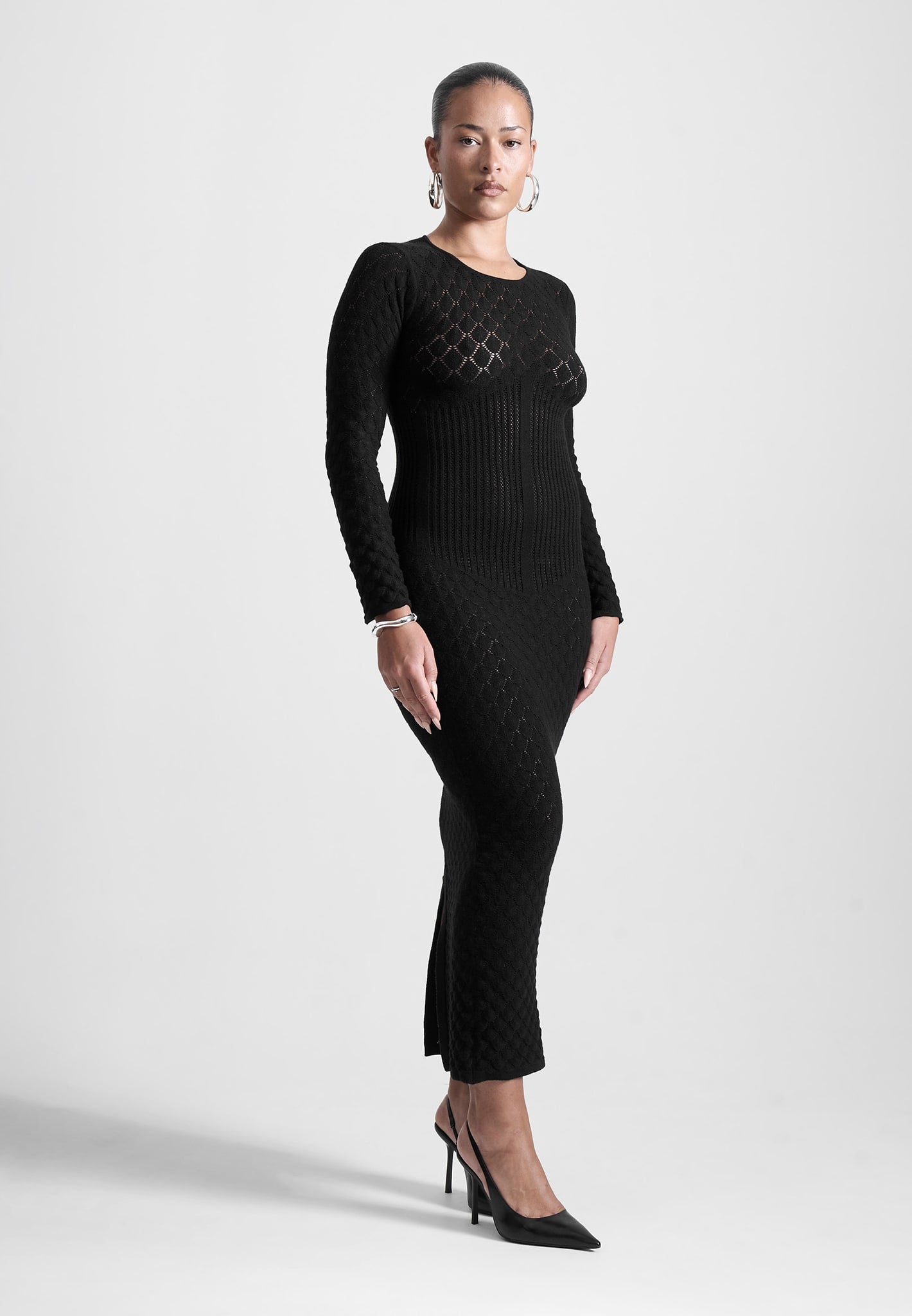 contour-corset-shell-knit-maxi-dress-in-black