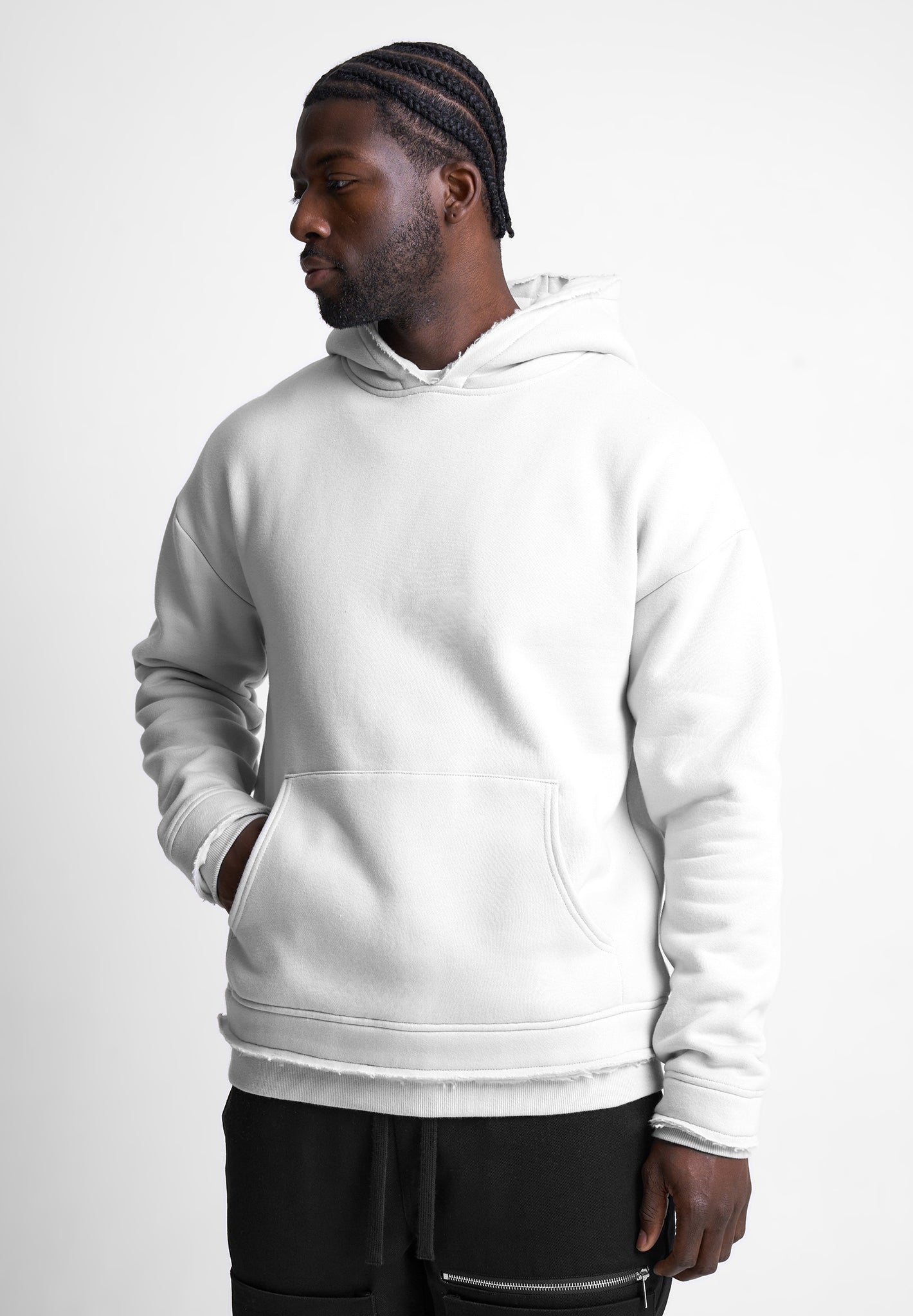 Double Layered 400GSM Distressed Hoodie Ice Grey – tanakistores