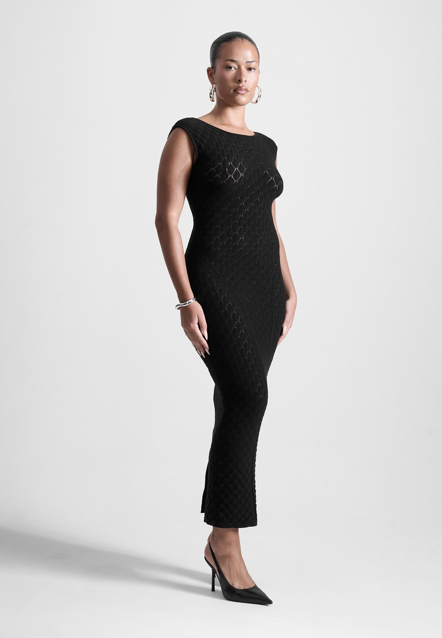 open-back-shell-knit-maxi-dress-in-black
