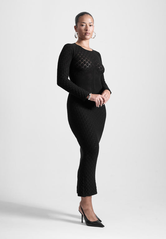 contour-corset-shell-knit-maxi-dress-in-black