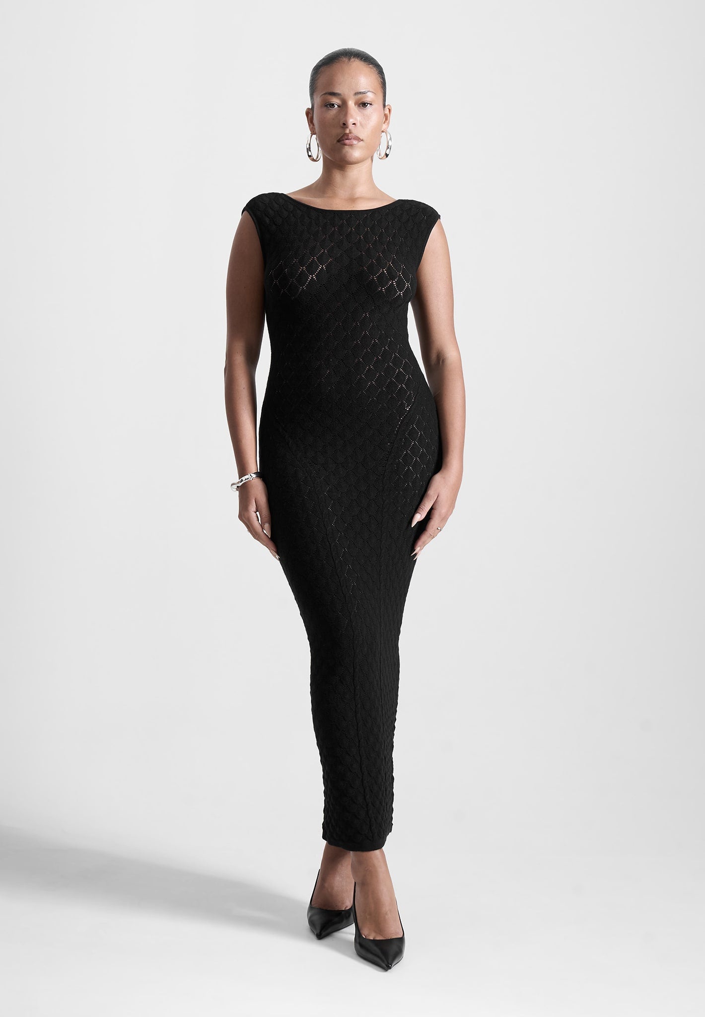 open-back-shell-knit-maxi-dress-in-black