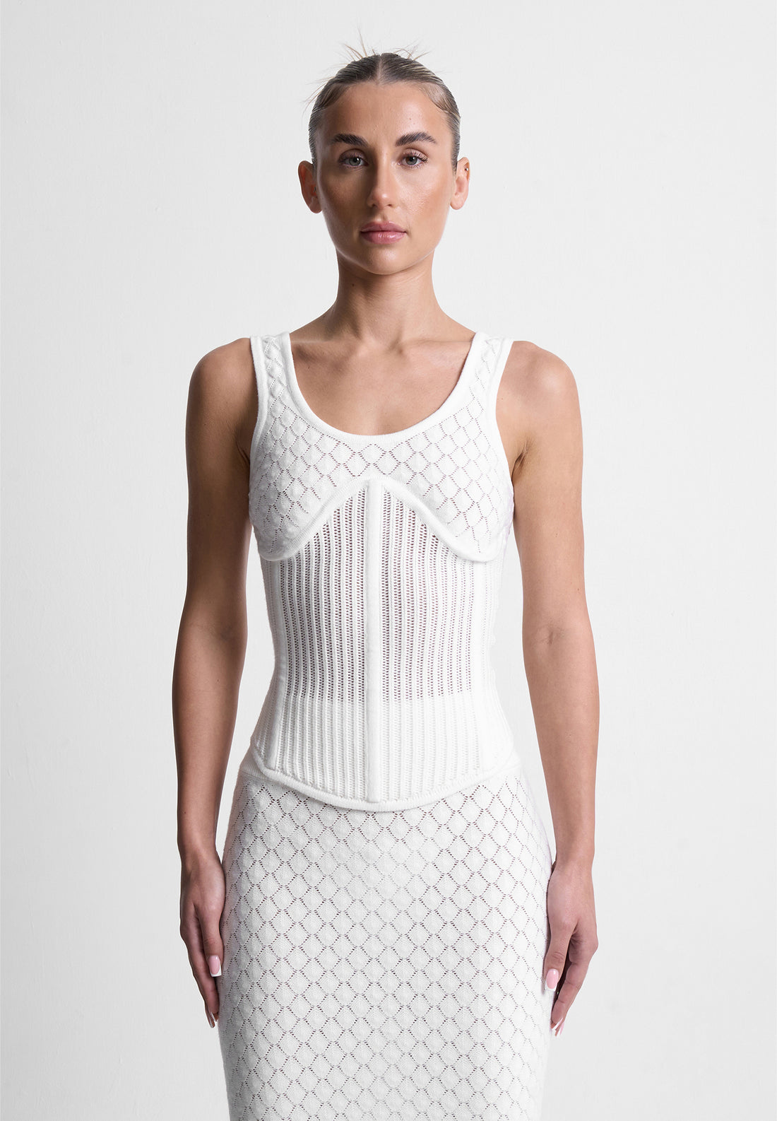 Contur Shell Contour Shell Knit Top - White – tanakistores