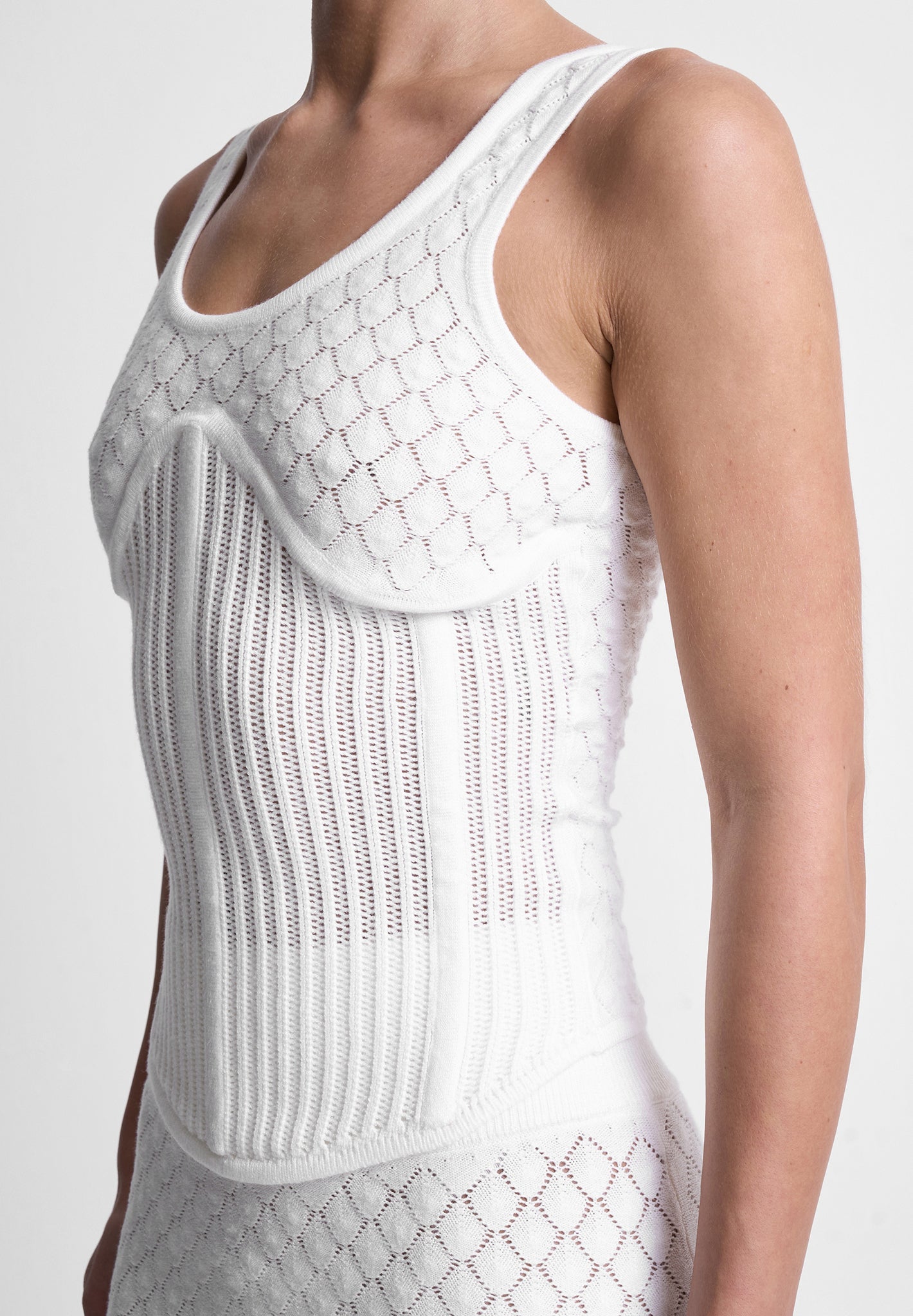 Contour Shell Knit Top - White