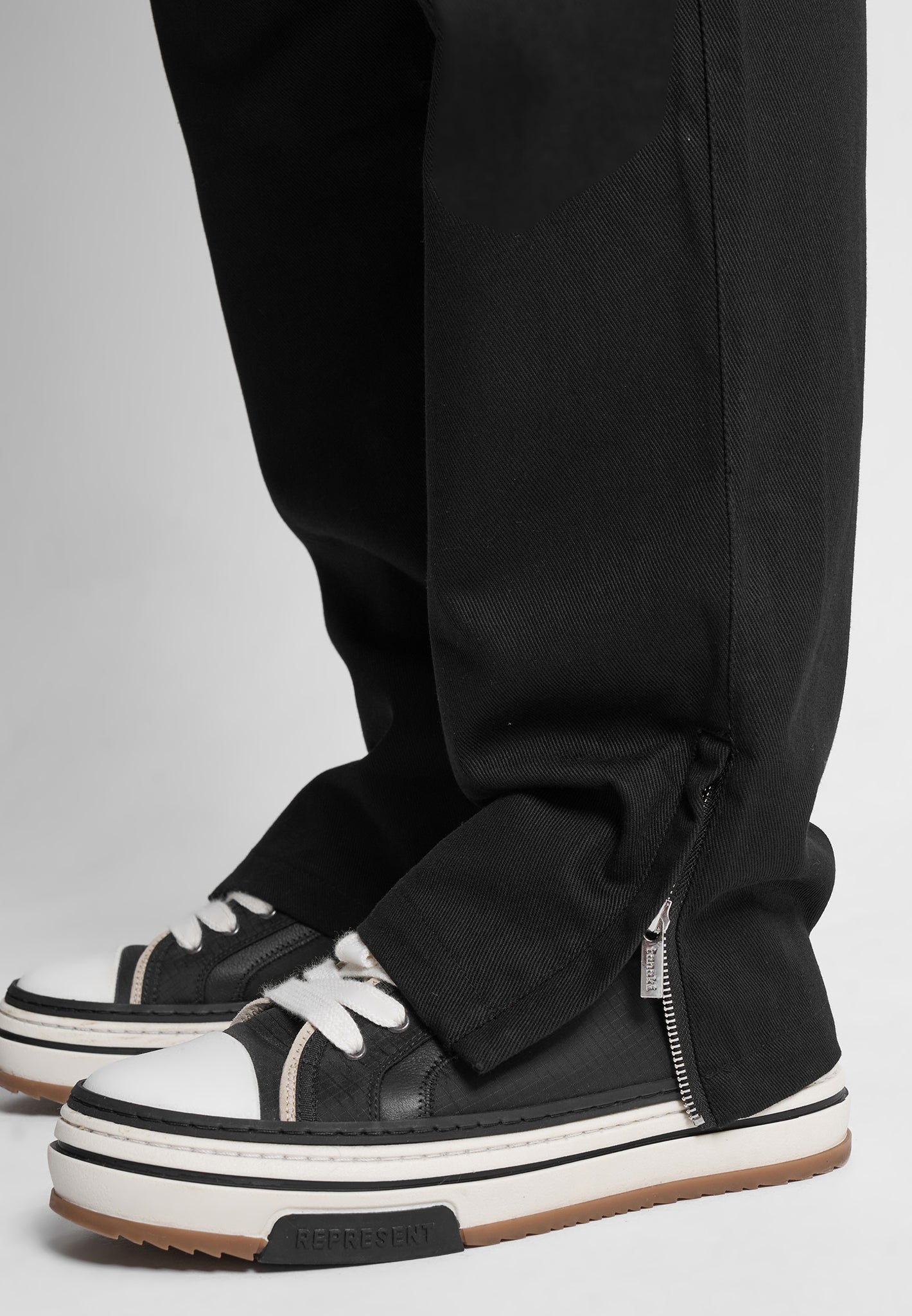 Drill Angled Cargo Pants - Black